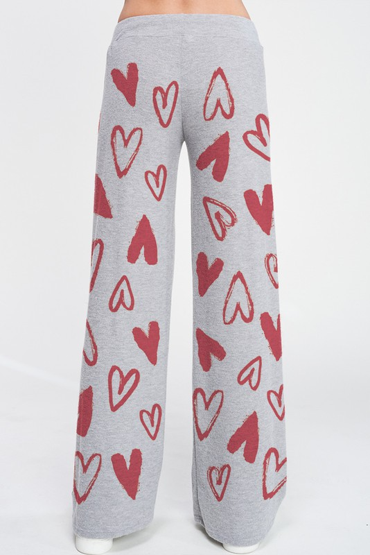 Heart All Over Soft Brushed Loungewear Set