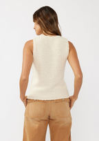 Boucle Sweater Tank W/ Open Stitch Pattern