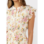 Flutter Slv Smocked Waist Mini Dress