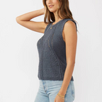 Boucle Sweater Tank W/ Open Stitch Pattern