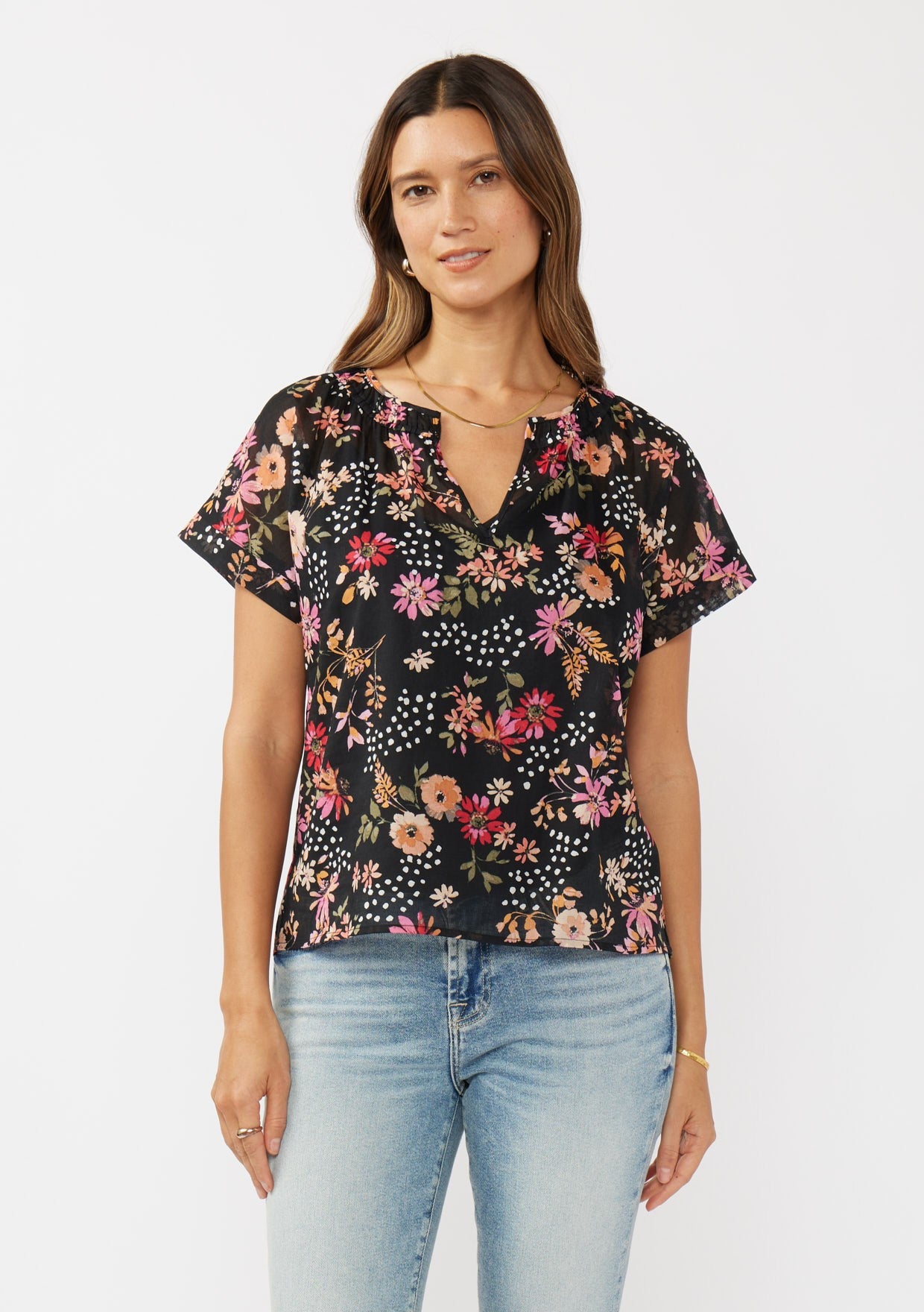 SS Split Neck Top