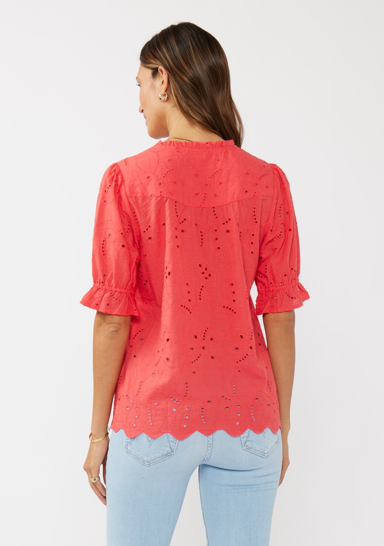 Puff Sleeve Top W/ Ruffles by LOVESTITCH