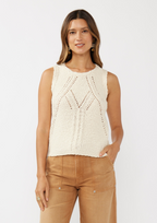 Boucle Sweater Tank W/ Open Stitch Pattern