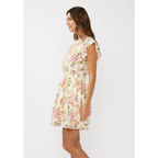 Flutter Slv Smocked Waist Mini Dress