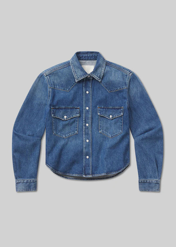 Cropped Western Denim Shirt