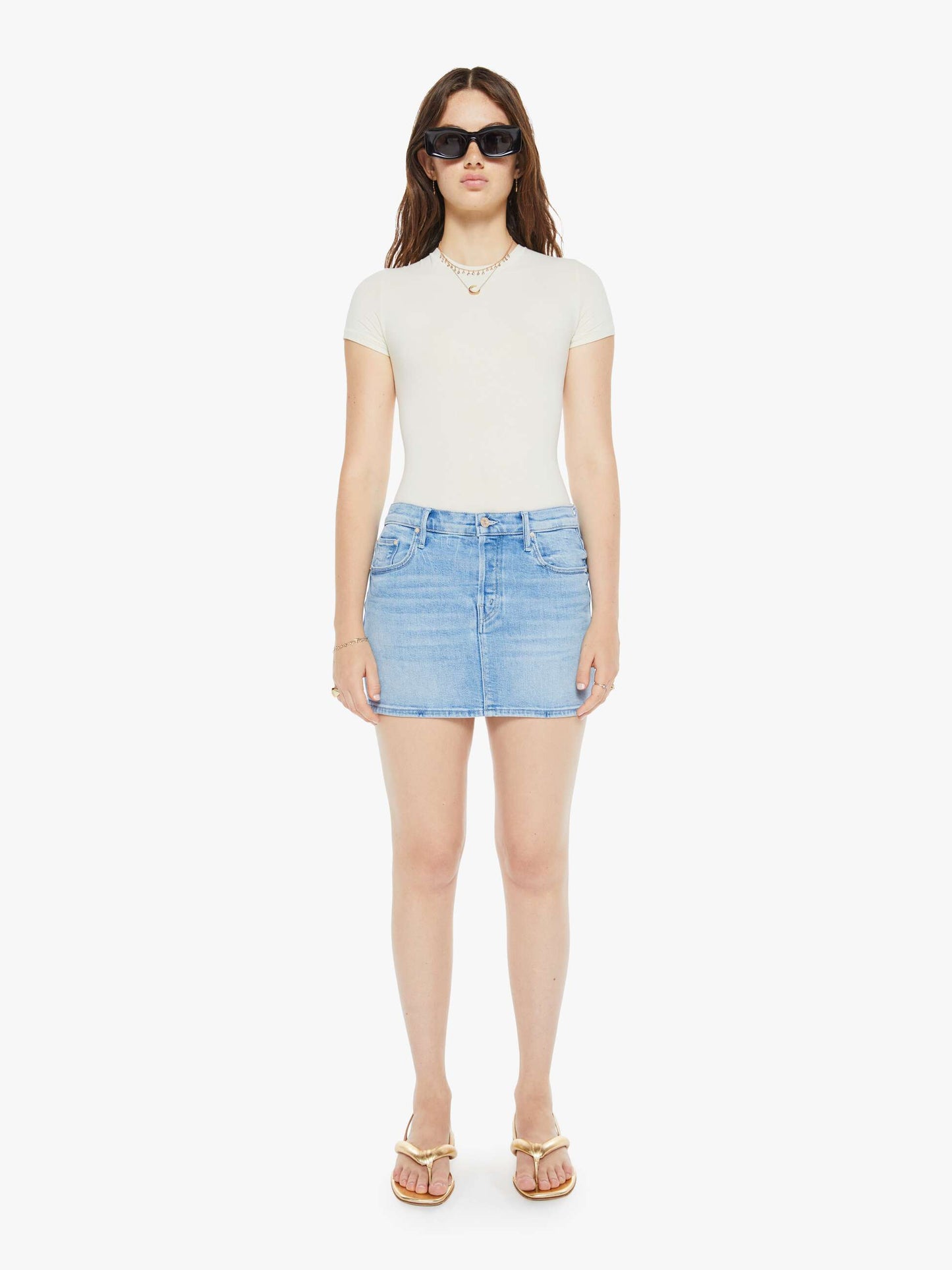 The Vagabond Mini Skirt by Mother Denim