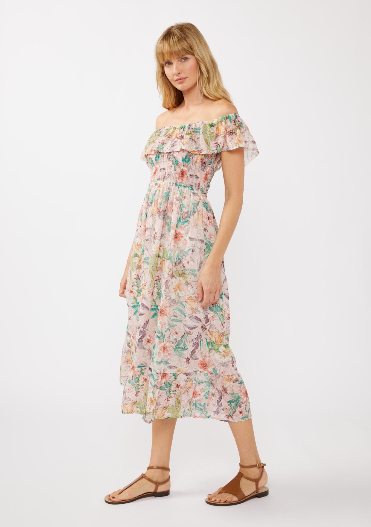 Off Shoulder Tiered Maxi Dress