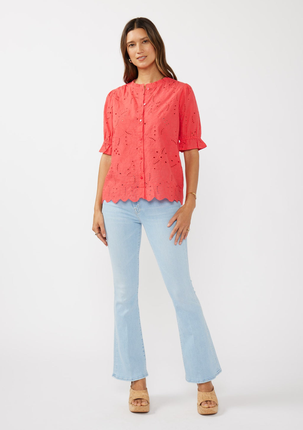 Puff Sleeve Top W/ Ruffles by LOVESTITCH