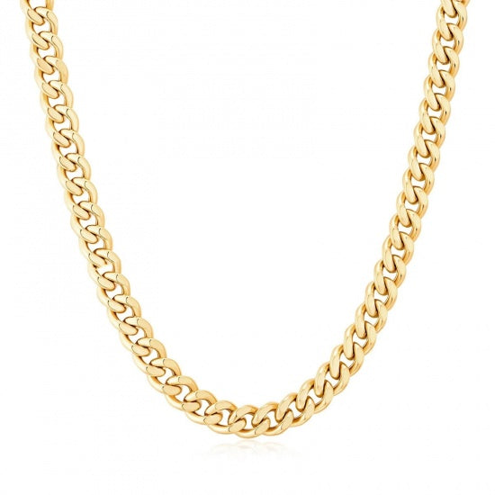 Plating Punk Simple 18K Real Gold Plated 304 Stainless Steel Curb Link Chain