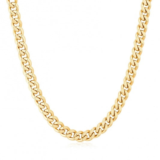 Plating Punk Simple 18K Real Gold Plated 304 Stainless Steel Curb Link Chain