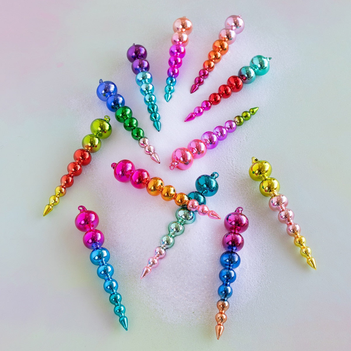 Rainbow Reflective Ombre Finial Ornament 8.25" PH0917250825