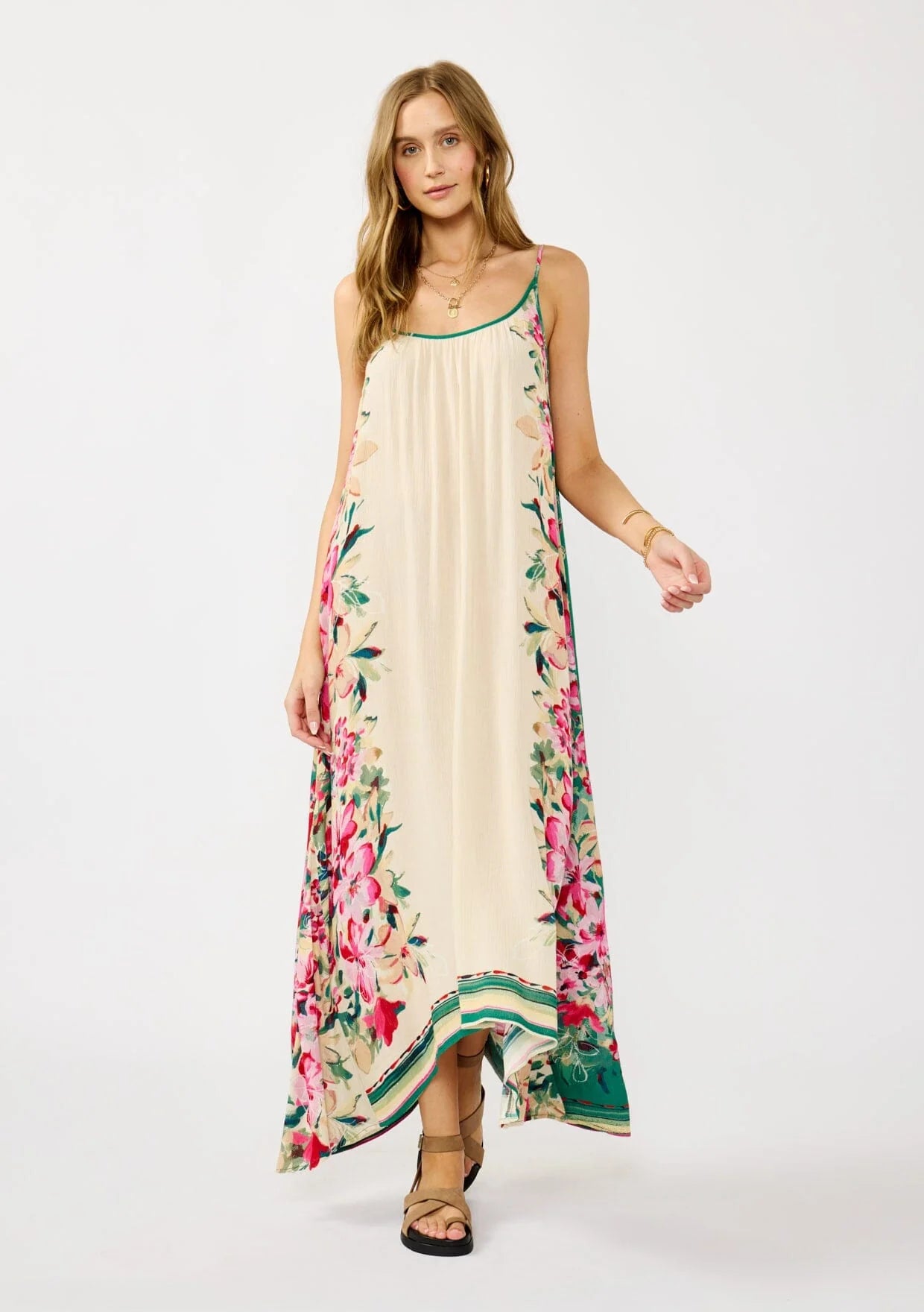 Spaghetti Strap Hi-Lo Cover Up Maxi Dress