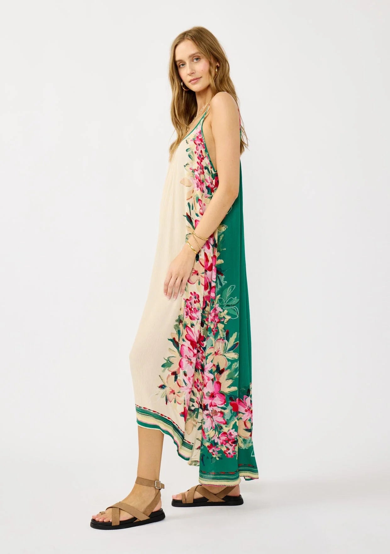 Spaghetti Strap Hi-Lo Cover Up Maxi Dress