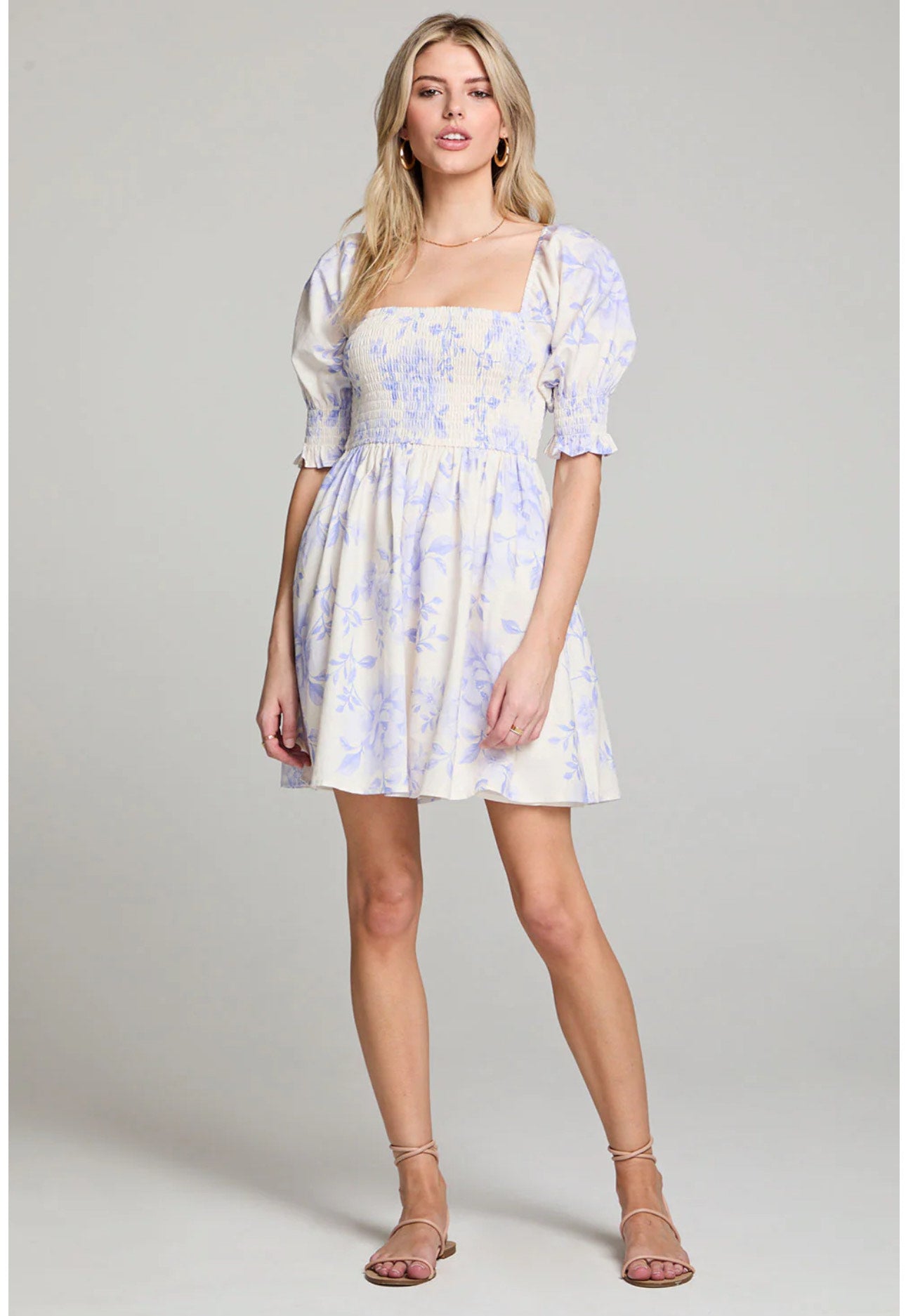 Elbow Sleeve Mini Dress