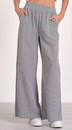 Black Seersucker Pants by Elan