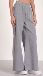 Black Seersucker Pants by Elan