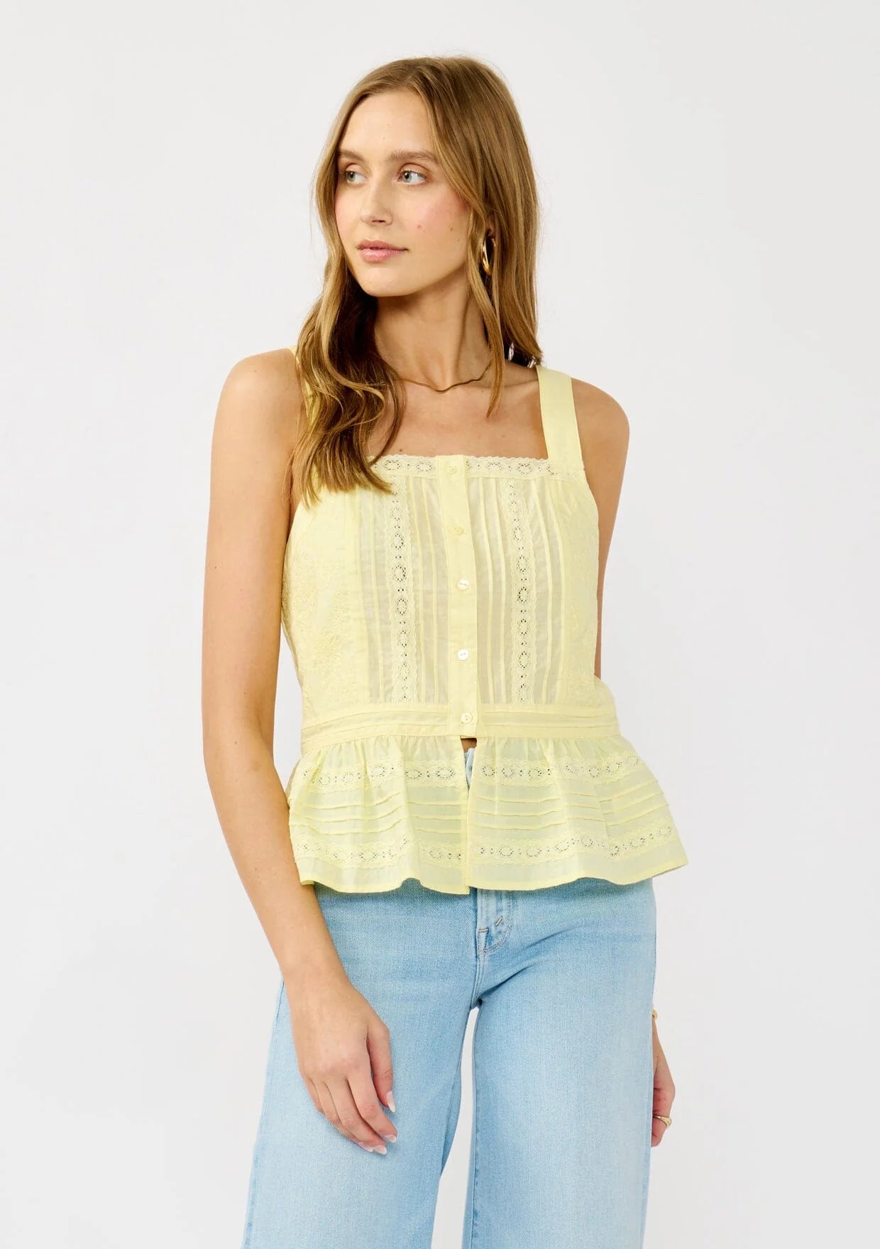 Smocked Ruffle Eyelet Top by LOVESTITCH
