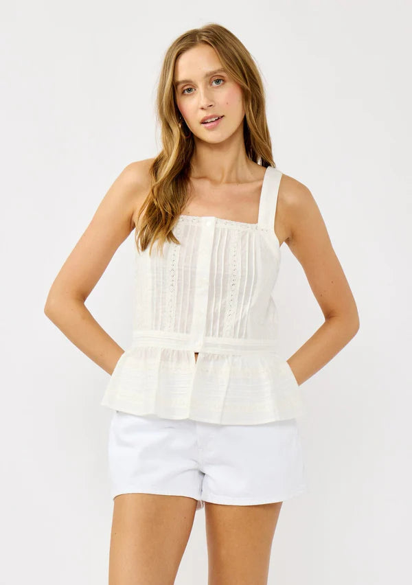 Smocked Ruffle Eyelet Top by LOVESTITCH