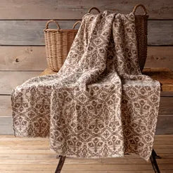 Millet Botanical Print Cotton Throw