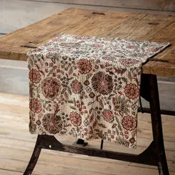 Pink Botanical Print Cotton Dish Towel
