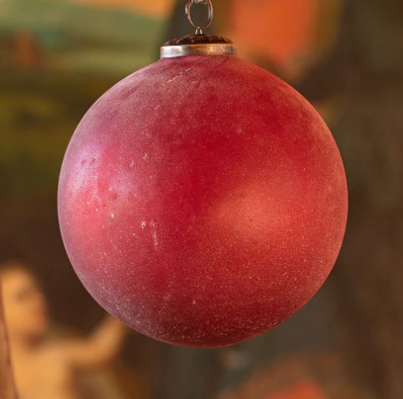 Frosted Ruby Glass 6" Ornament