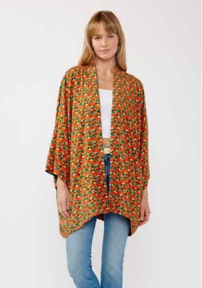 Reversible Floral Print Kimono