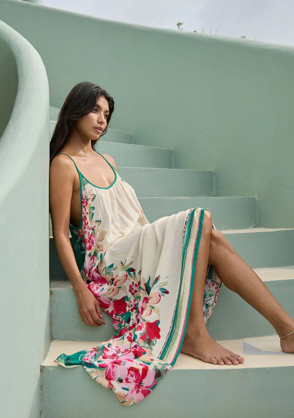 Spaghetti Strap Hi-Lo Cover Up Maxi Dress