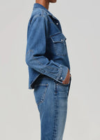 Cropped Western Denim Shirt