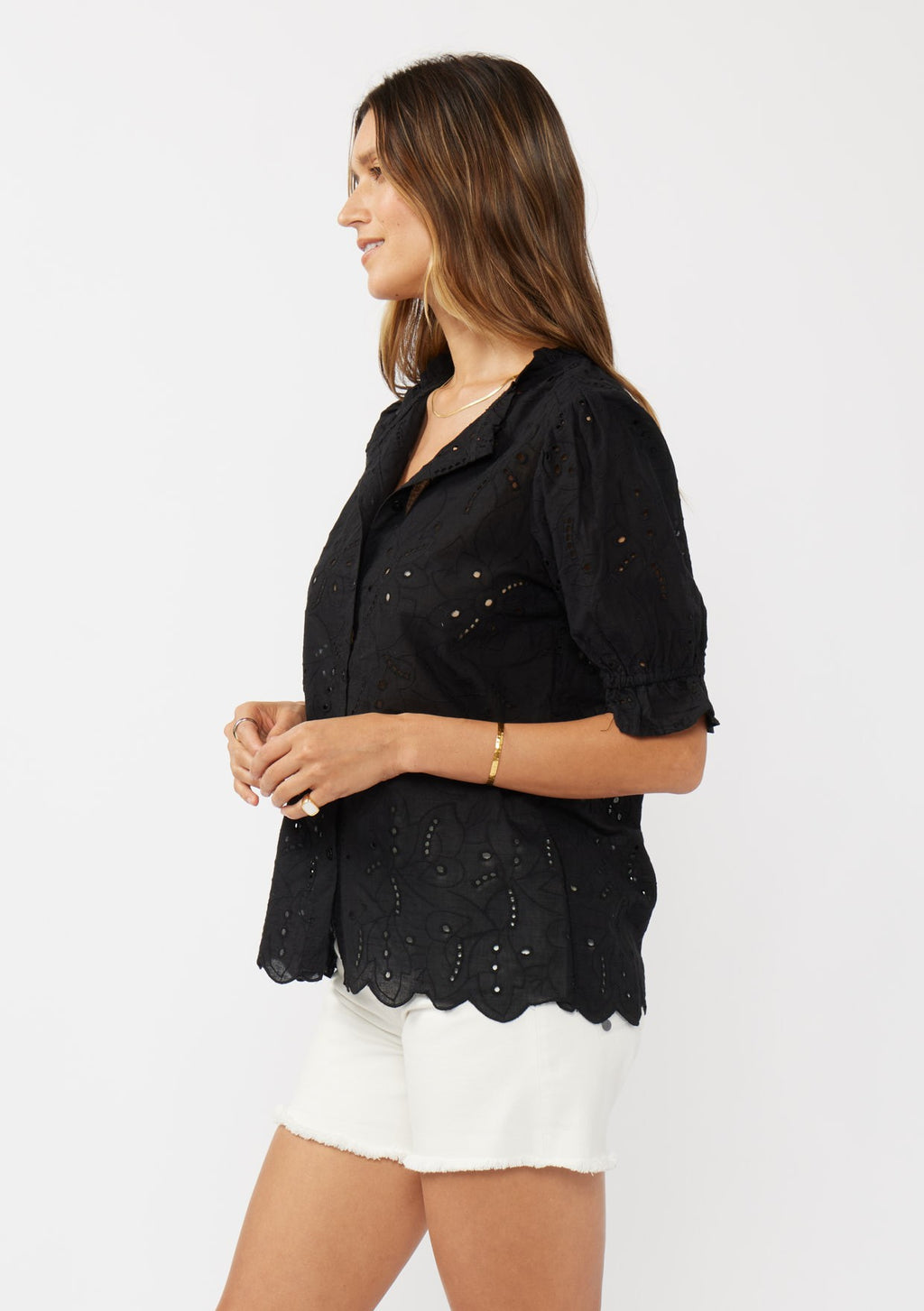 Puff Sleeve Top W/ Ruffles by LOVESTITCH