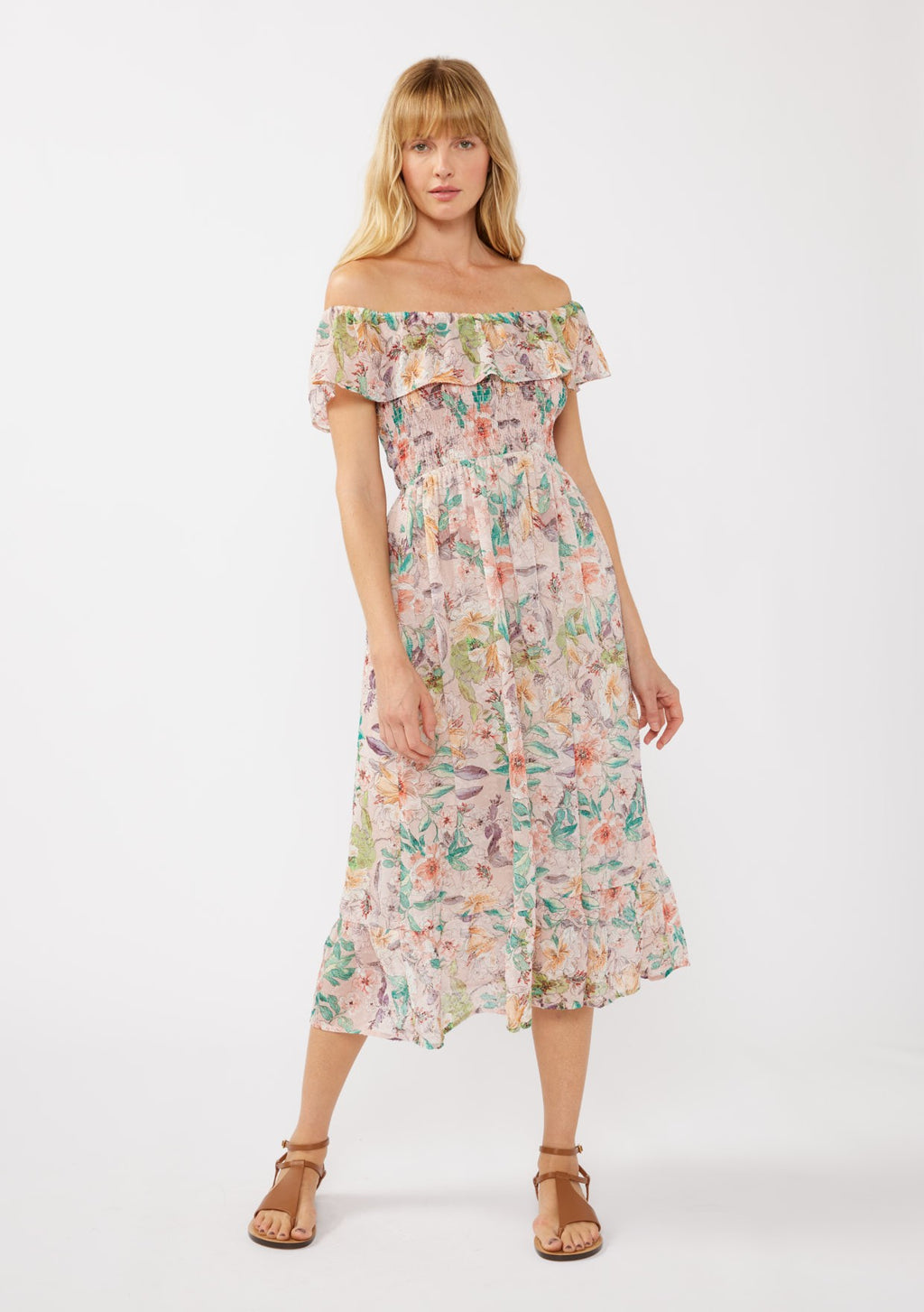Off Shoulder Tiered Maxi Dress
