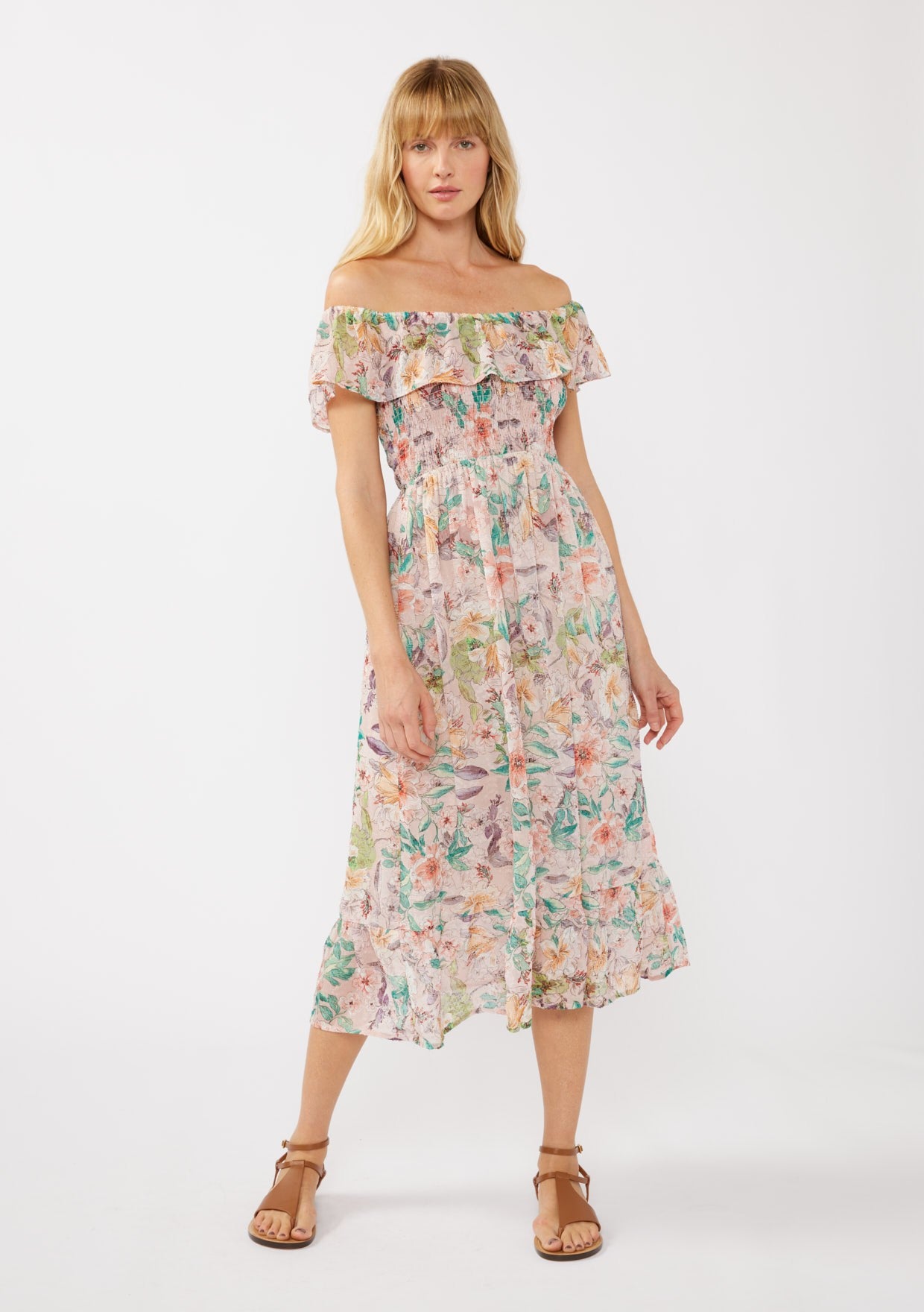 Off Shoulder Tiered Maxi Dress