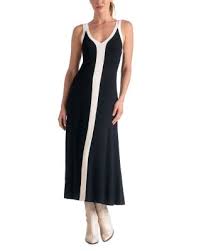 Elan Contrast V-Neck Tank Dress