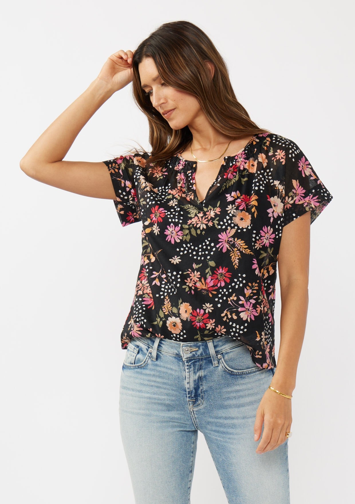 SS Split Neck Top