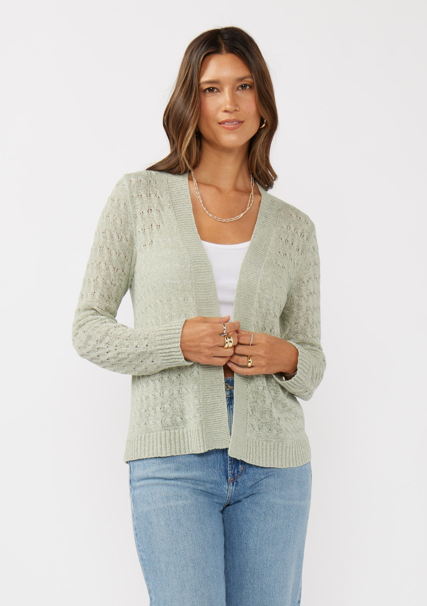 Textured Tape Yarn Cardigan
