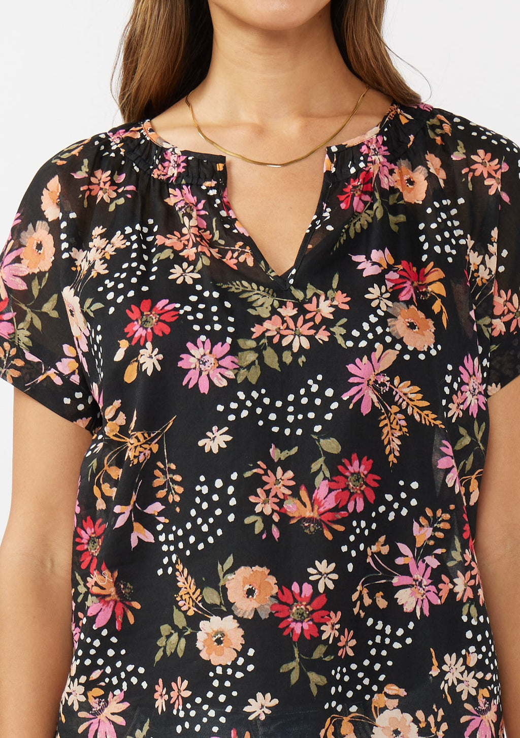 SS Split Neck Top