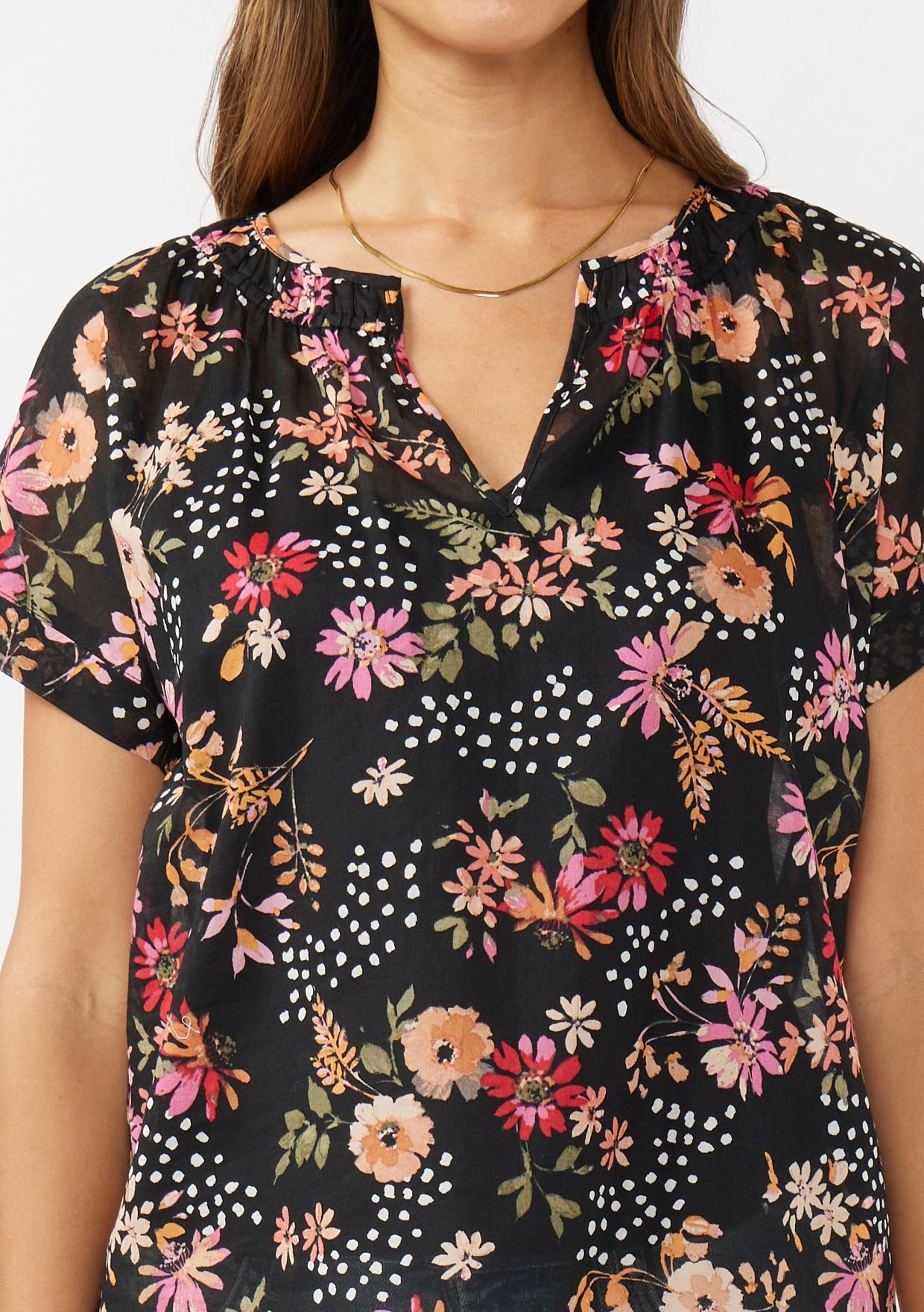 SS Split Neck Top