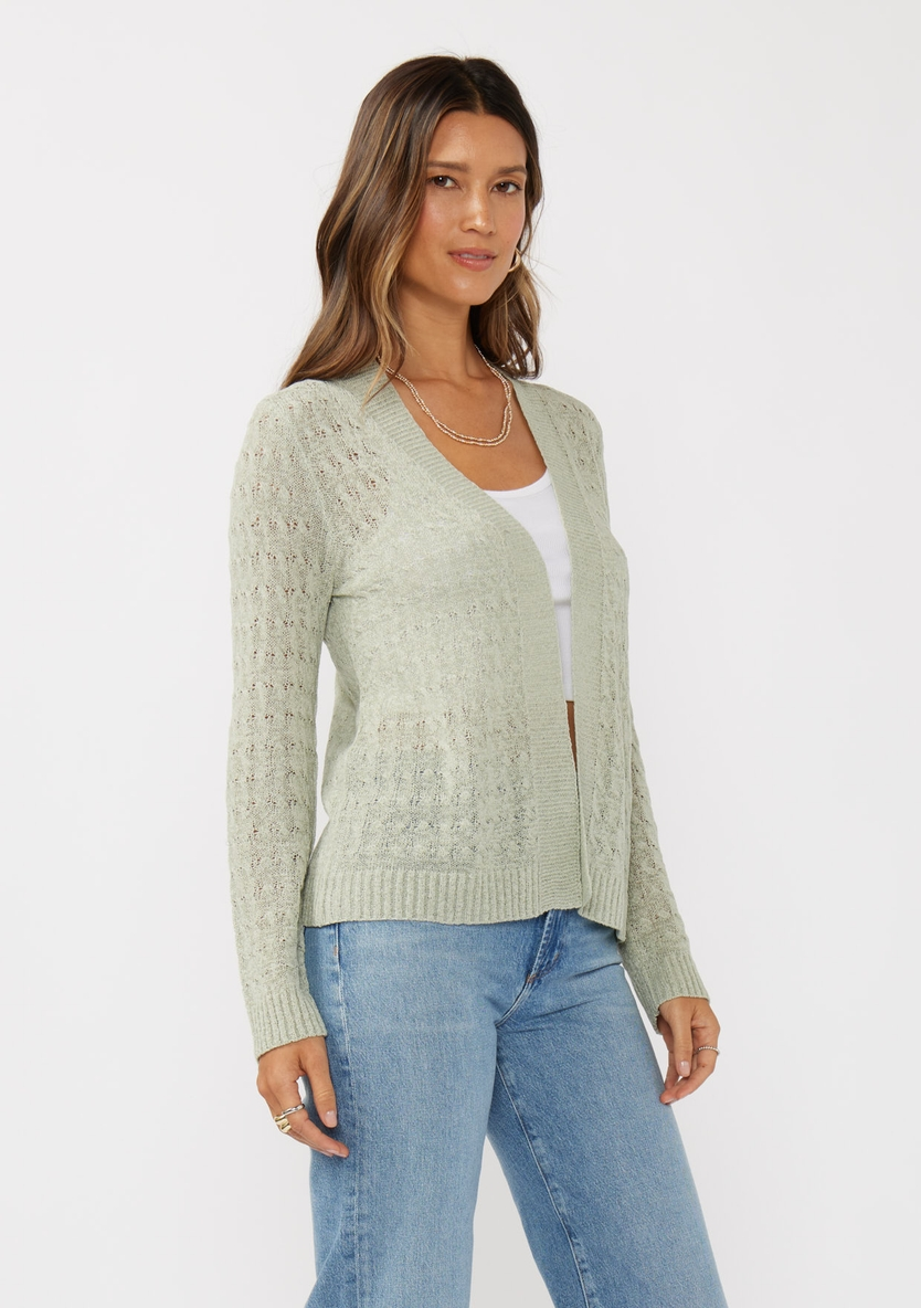 Textured Tape Yarn Cardigan
