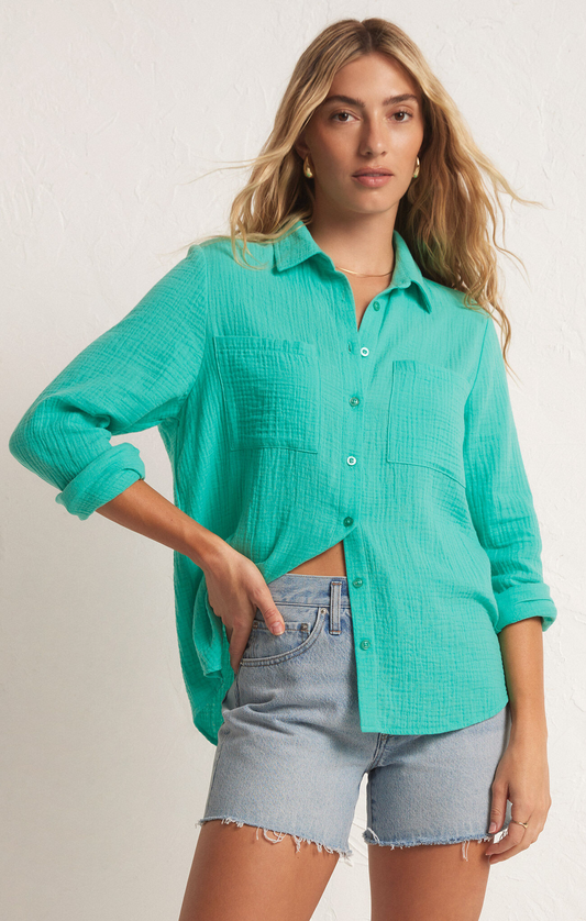 Kaili Button Up Gauze Top