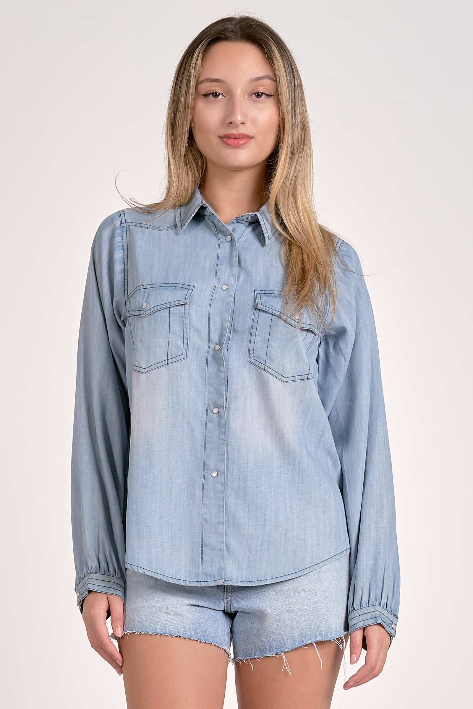 Top Longsleeve Botton Down Wide Sleeve