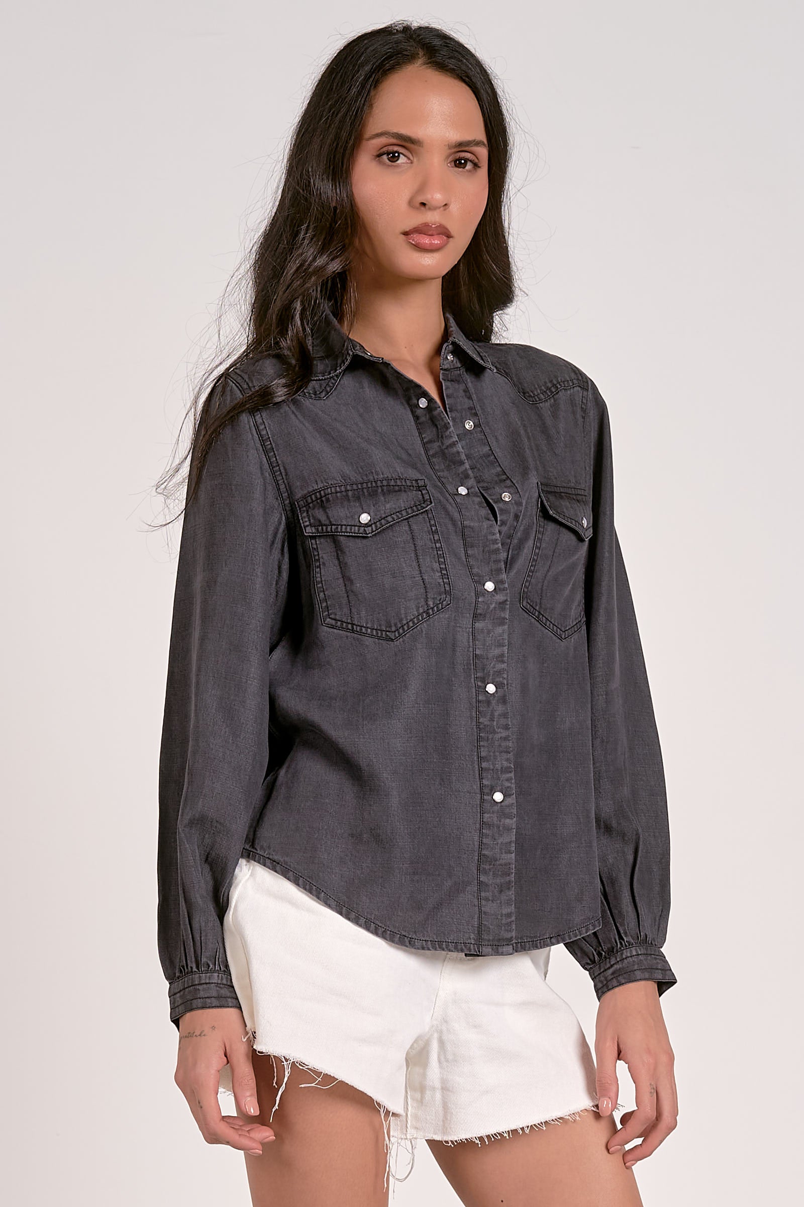 Top Longsleeve Botton Down Wide Sleeve