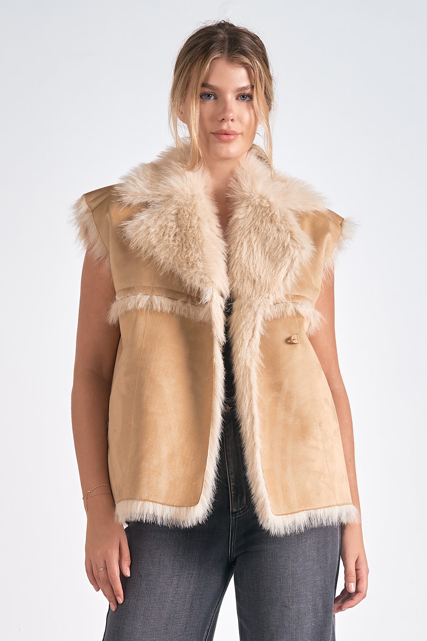 9 Vest Long Faux Fur